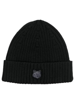 Шапка шерстяная maison kitsuné beanie оригинал (не karl lagerfeld, не michael kors)