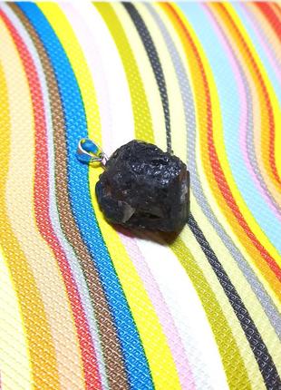 Кулон с черным турмалином, шерлом, натуральный камень
