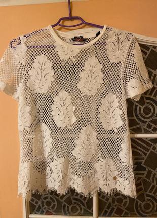 Белая кофта сетка