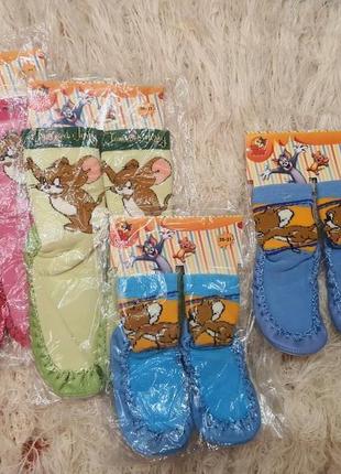 Чешки махра,домашние тапки, носки том и джерри для мальчика, девочки