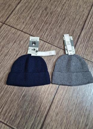 Стильні шапки біні k&k, 50% вовни, нові, універсальний розмір