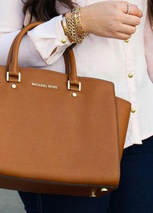Michael kors selma оригинал сумка сафьяна натуральная кожа