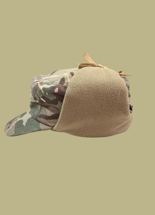 Зимняя кепка теплая тактическая камуфляжная военная мультикам на флисе бейсболка всу