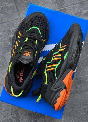 Кроссовки adidas black / orange / green