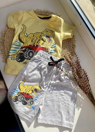 Комплект футболка с шортами, футболка и шорты, динозавры 🦖3 фото