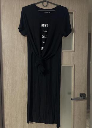 Довга футболка  сукня з розрізами1 фото