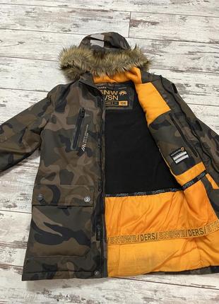 Зимняя лыжная термо куртка reserved хаки 158 см на мальчика