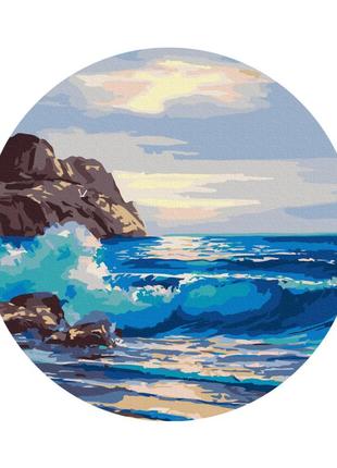 Картина за номерами на круглому підрамнику "ранок на морі" (розмір м) 30 см rc00049m