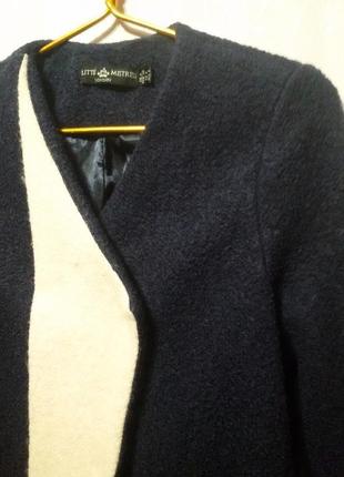 Элегантное шерстяное буклированное пальто (пог 45-46 см)