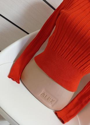 Гольф водолазка свитер кофта яркий насыщенный оранжевый2 фото