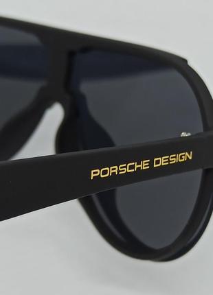 Очки в стиле porsche design мужские солнцезащитные маска черные матовые линзы поляризованные9 фото