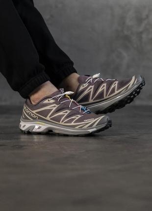 Стильні жіночі та чоловічі кросівки salomon s/lab xt 6 purple grey бузкові