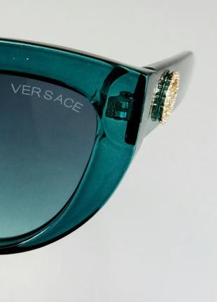 Versace очки женские солнцезащитные бирюзовые с градиентом8 фото