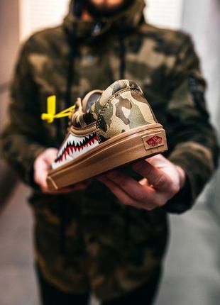 Мужские кеды  bареxvаns old skоol brown camo3 фото