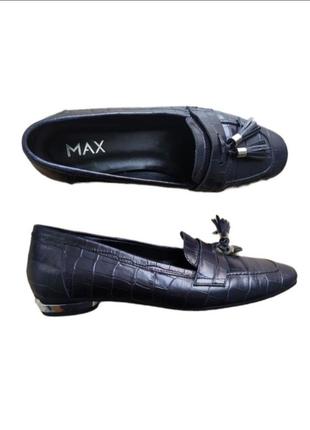 Кожаные лоферы темно синего цвета макс ecco vagabond geox tods clarks zara