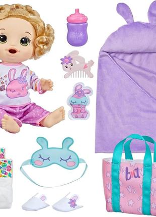 Baby alive bunny sleepover baby doll. бебі олівія зайка зі спальним мішком