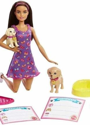 Ігровий набір лялька barbie виховання цуценят що змінюють колір pup adoptio