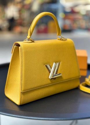 Желтая кожаная сумка louis vuitton люкс