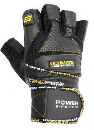 Рукавички для фітнесу power system ps-2810 ultimate motivation black/yellow line m2 фото