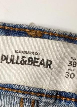 Юбка джинсовая мини голубого цвета низ оборками от бренда pull bear 385 фото