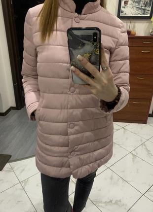 Куртка стёганная демисезон 44-46 размер пудра розовая4 фото