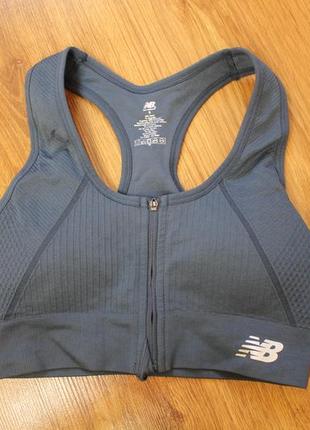 New balance women's seamless zip front sports bra removable pads спортивний топ