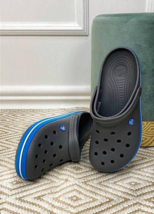 Мужские кроксы сабо crocs crocband charcoal/ocean все размеры в наличии1 фото