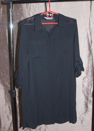 Платья рубашкас шыфоновыми вставками