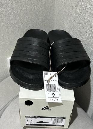 Тапки adidas adilette aqua оригінал сланці шльопанці нові чорні1 фото