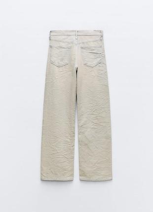 Вощенные джинсы trf с жатым эффектом и средним насадки9 фото