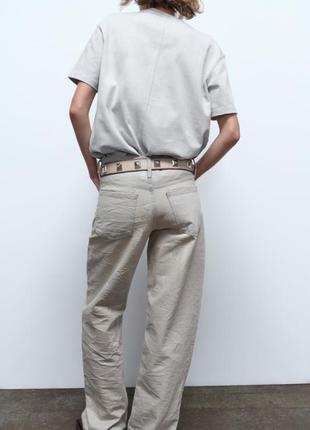 Вощенные джинсы trf с жатым эффектом и средним насадки5 фото