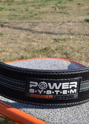 Пояс для пауерліфтингу power system ps-3800  powerlifting шкіряний black/grey line xl9 фото