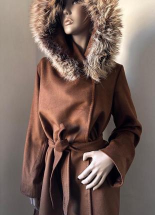 Max mara studio шерстяне пальто, вовна, хутро