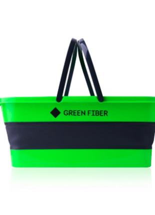 Набір: швабра з віджимом + відро складне green fiber greenway