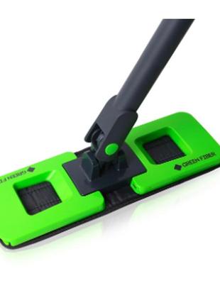 Набір: швабра з віджимом + відро складне green fiber greenway