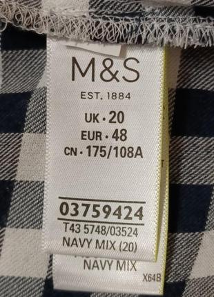 Хлопок +вискоза новая стильная блуза в клетку р. 20/48 от marks &amp;spencer5 фото