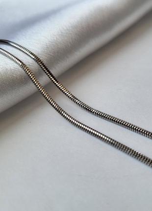 Срібний ланцюг ланцюжок снейк срібло 925 проби покритий родієм 55 см 4.48 г cct16d