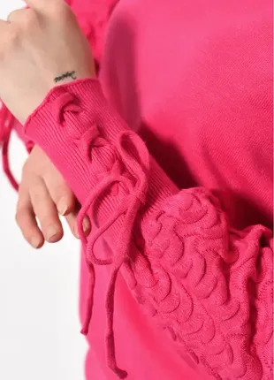 Стильный свитер со шнуровкой на рукавах4 фото