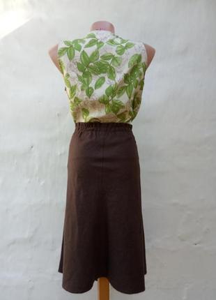 Обалденная лёгкая летняя коричневая 🍫 юбка миди а силуэт с затяжкой h&m 😍6 фото