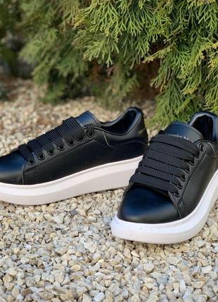 Alexander mcqueen oversized sneakers black white 🆕 жіночі кросівки маквин 🆕 білий/чорний3 фото