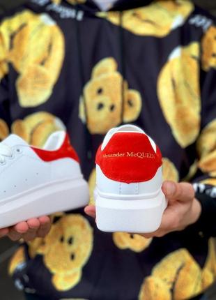 Alexander mcqueen oversized sneakers white red 🆕 жіночі кросівки маквин 🆕 білий/червоний5 фото
