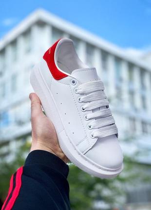 Alexander mcqueen oversized sneakers white red 🆕 жіночі кросівки маквин 🆕 білий/червоний7 фото