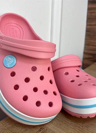 Дитячі крокси сабо crocs crocband kids melon/ice blue усі розміри у наявності