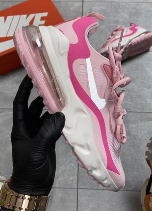 Nike air max 270 react pink white 🆕 женские кроссовки  найк 🆕 розовые