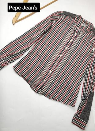 Рубашка женская в клетку из натуральной ткани от бренда pepe jeans xs