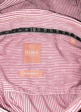 Мужская рубашка рубашка га короткий рукав в клетку hugo boss полосатая2 фото