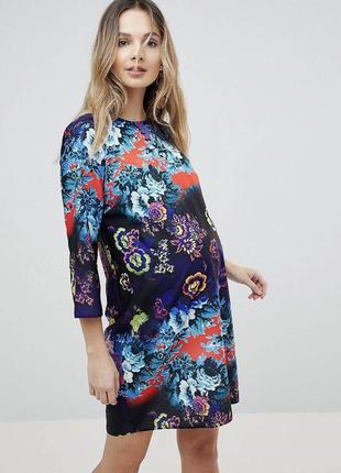 Платье миди с цветочным принтом asos для беременных1 фото
