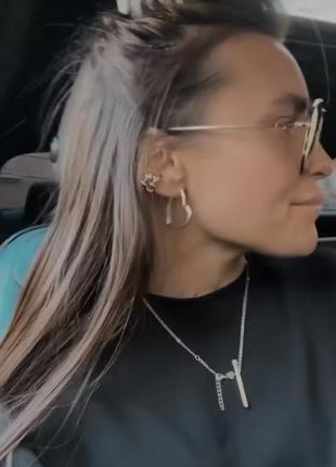 Серьги трендовые сердечки