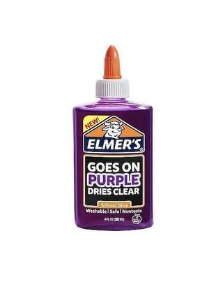 Клей канцелярский elmer's purple водостойкий исчезающий 118 мл3 фото