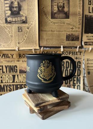 Кружка чашка горшочек котел с гербом хогвартс, гарри поттер